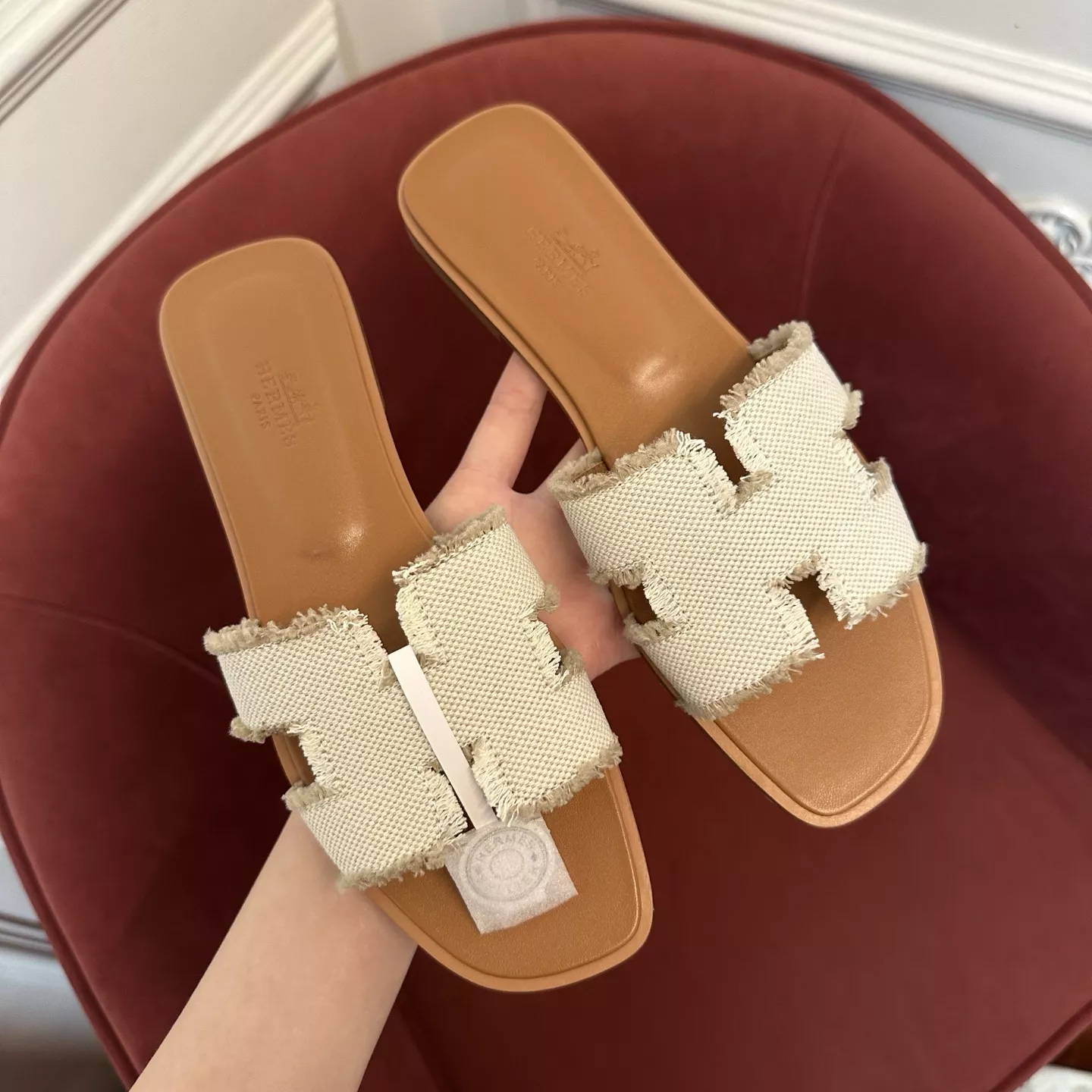에르메스 오란 캔버스 H컷아웃 슬리퍼 상세 이미지 8
