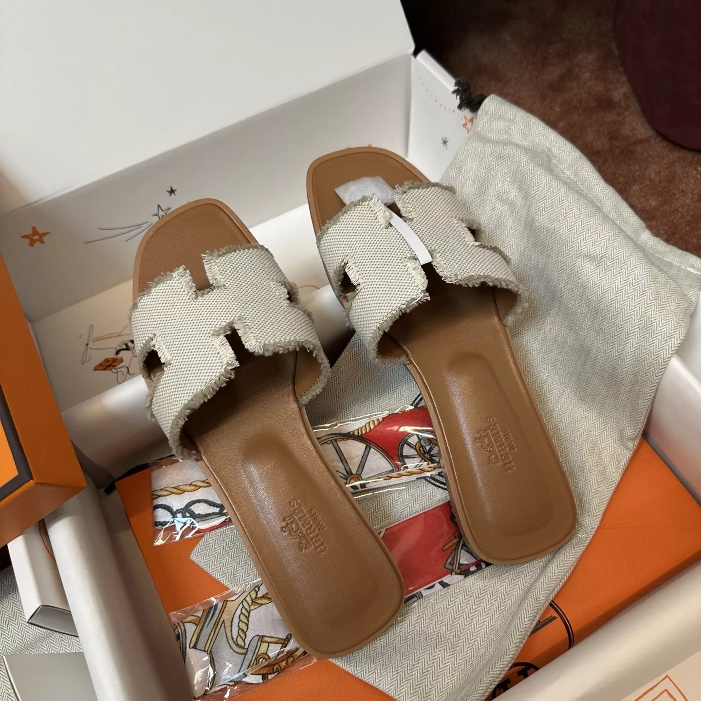에르메스 오란 캔버스 H컷아웃 슬리퍼 상세 이미지 7