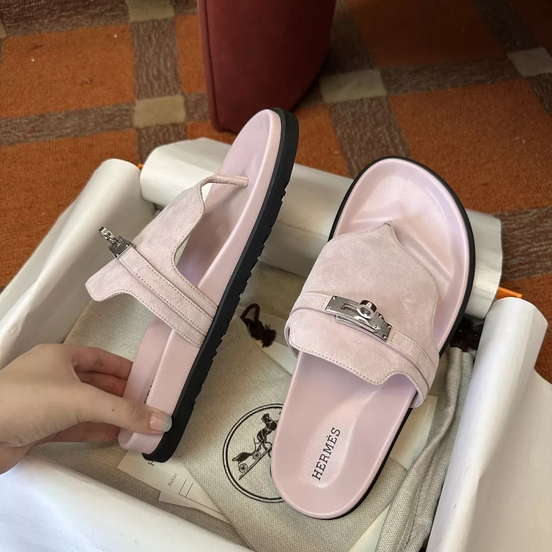 에르메스 켈리 버클 스웨이드 카프스킨 쪼리 슬리퍼 상세 이미지 5