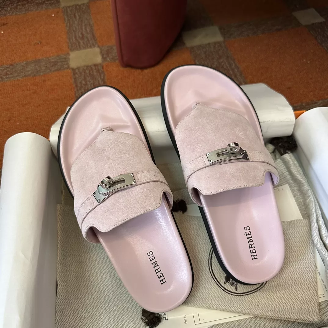 에르메스 켈리 버클 스웨이드 카프스킨 쪼리 슬리퍼 상세 이미지 2
