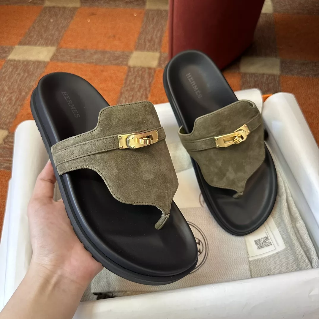 에르메스 켈리 버클 스웨이드 카프스킨 쪼리 슬리퍼 상세 이미지 6