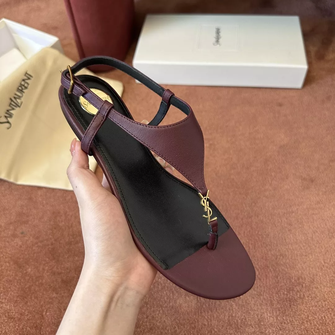 입생로랑 YSL 로고 레더 스트랩 샌들 상세 이미지 3