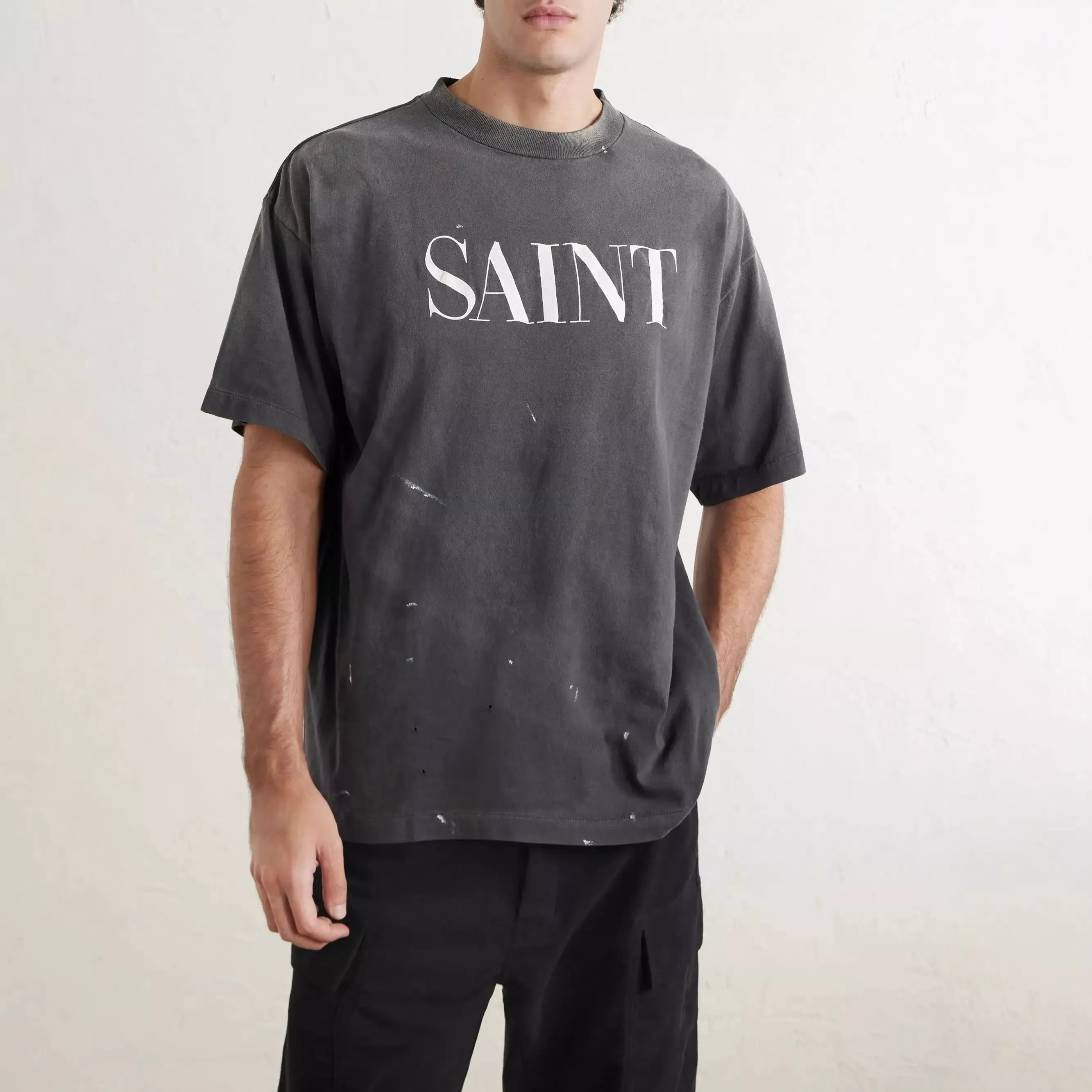 세인트미카엘 SAINT 그래픽 워싱 반소매 티셔츠 상세 이미지 16