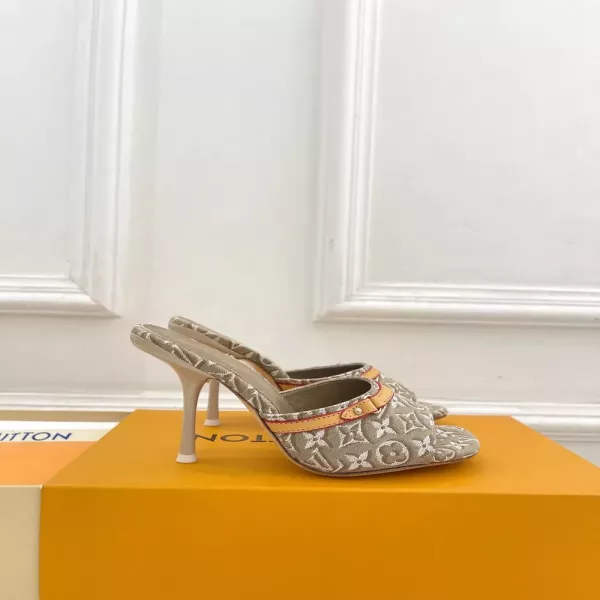 루이비통 자카드 직물 키튼힐 펌프스 뮬