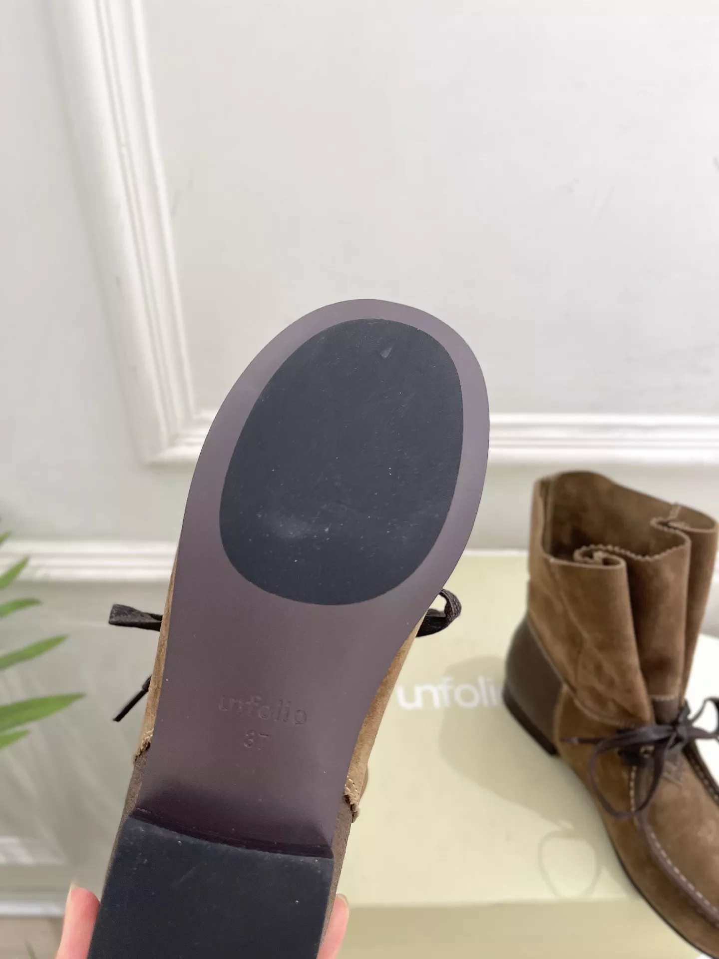언필로 스웨이드 레이스업 캥거루 앵클 부츠 상세 이미지 9