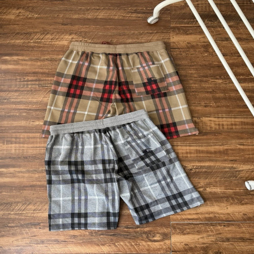 버버리 워시드 타월 원단 체크 자카드 로고 하프 팬츠