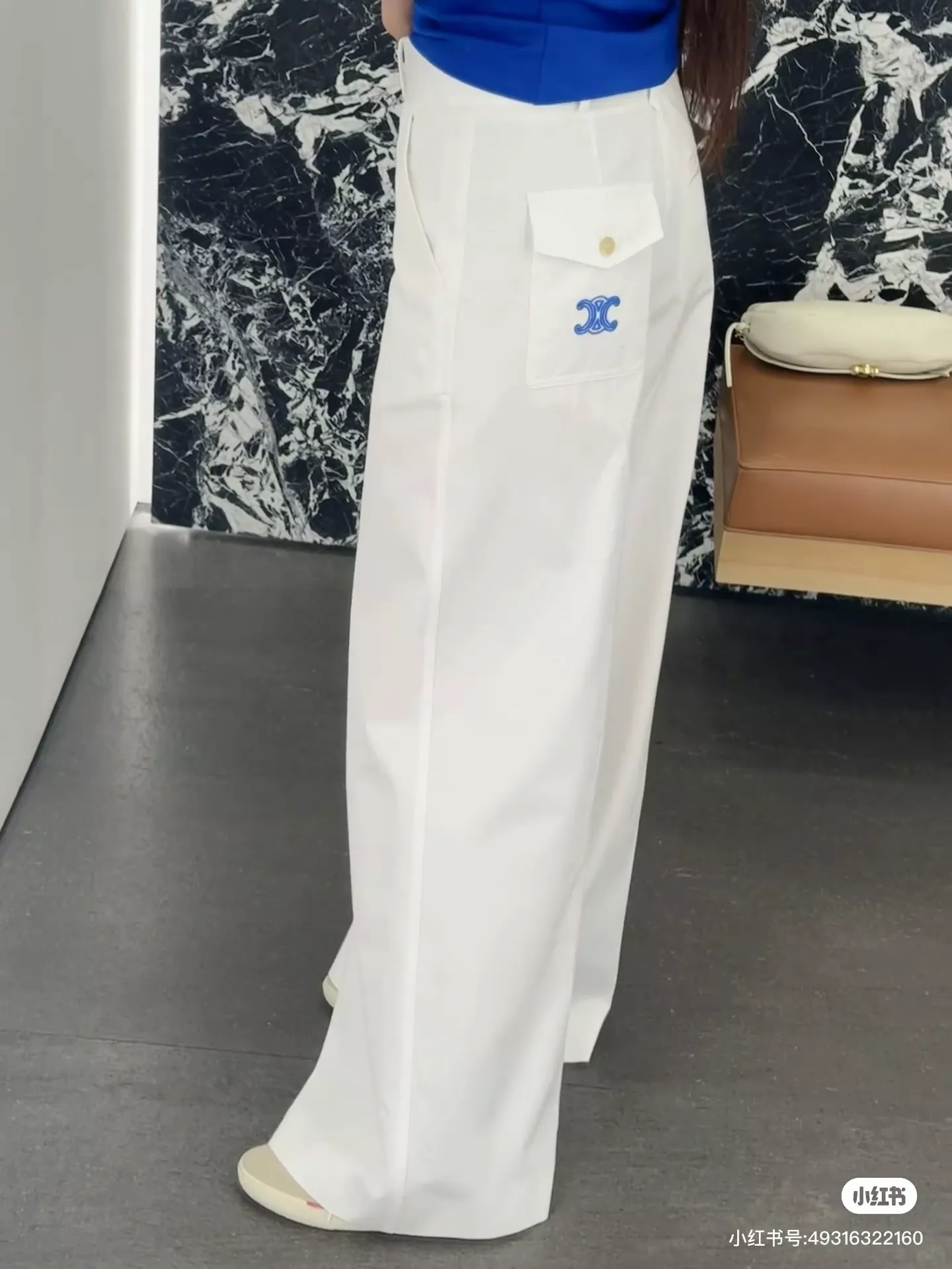 셀린느 와이드 레그 화이트 데님 팬츠 상세 이미지 10