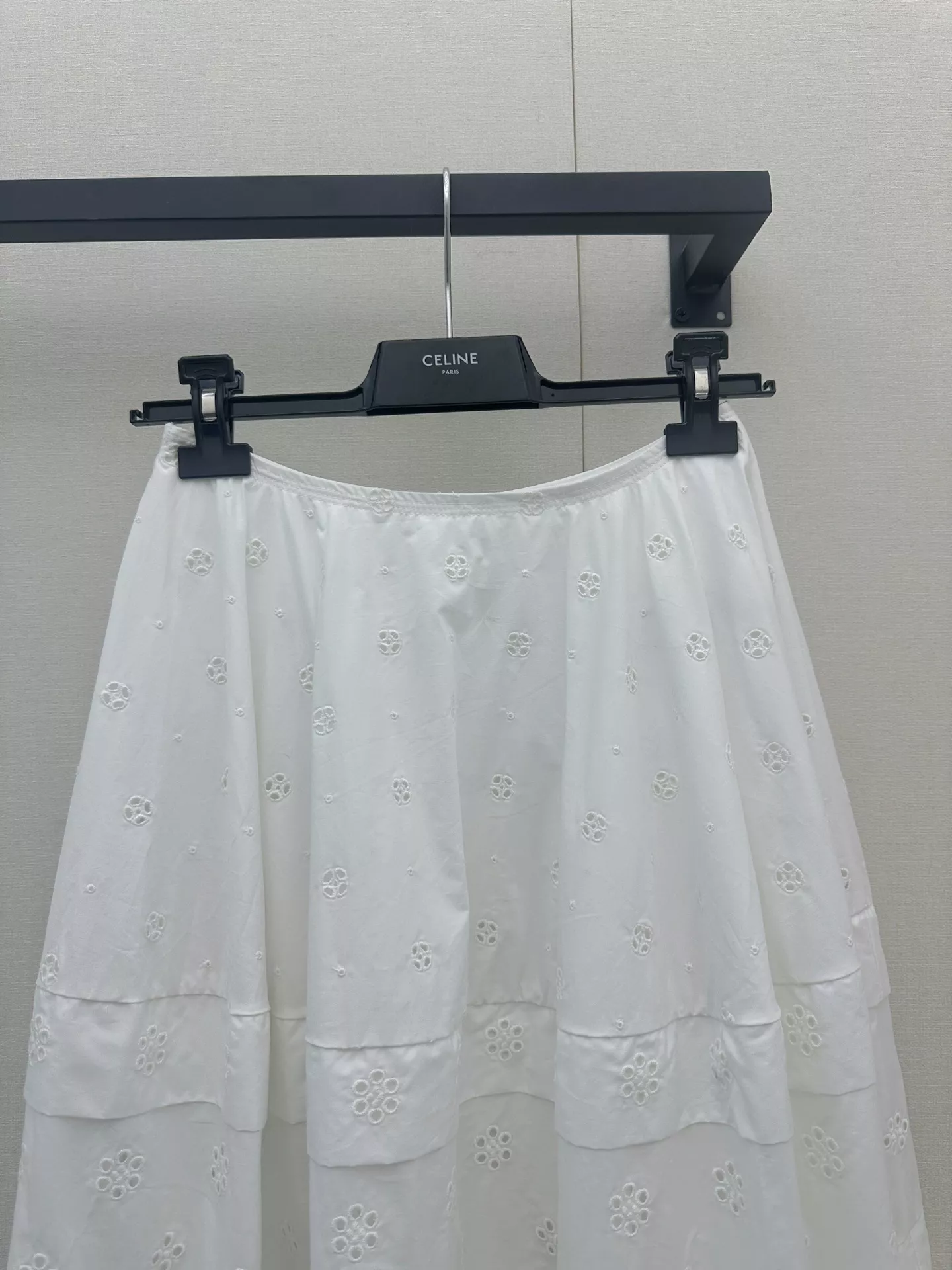 셀린느 펀칭 자수 캉캉 하이웨이스트 롱 스커트 상세 이미지 2