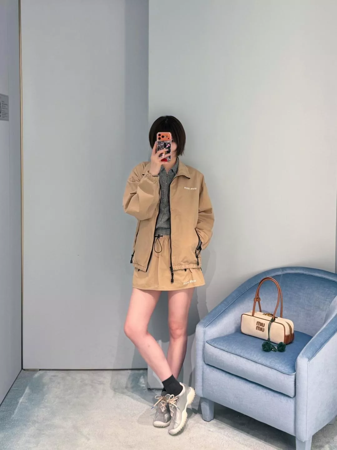 미우미우 스탠드칼라 집업 재킷 상세 이미지 14