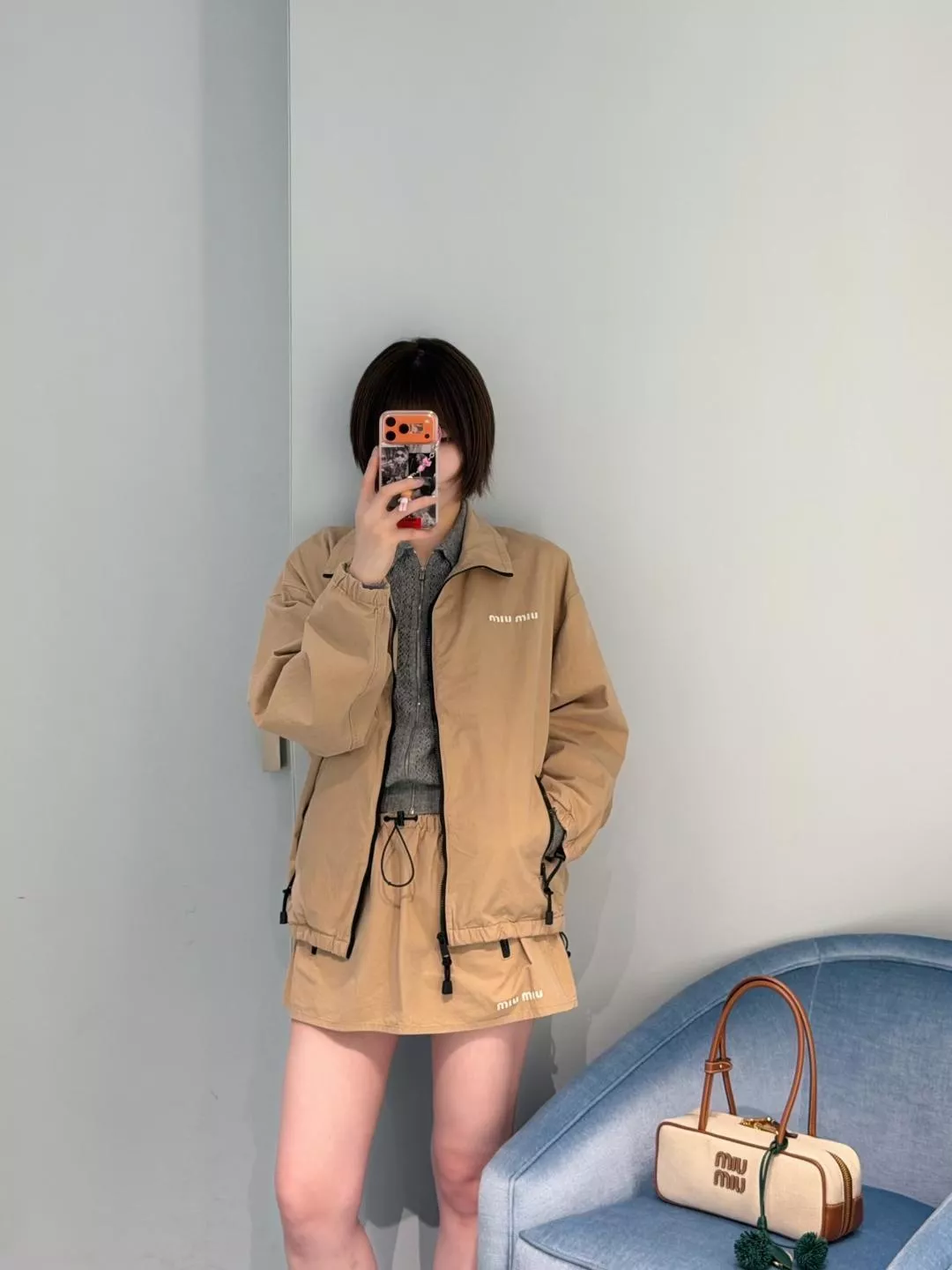미우미우 스탠드칼라 집업 재킷 상세 이미지 19