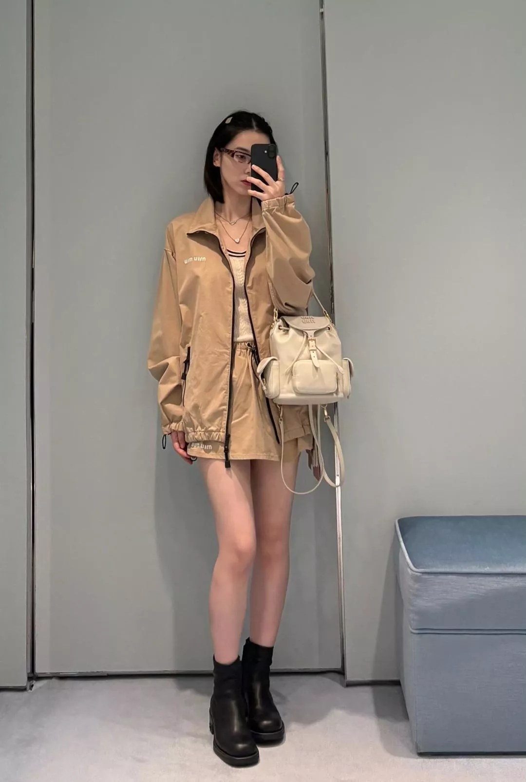 미우미우 스탠드칼라 집업 재킷 상세 이미지 12