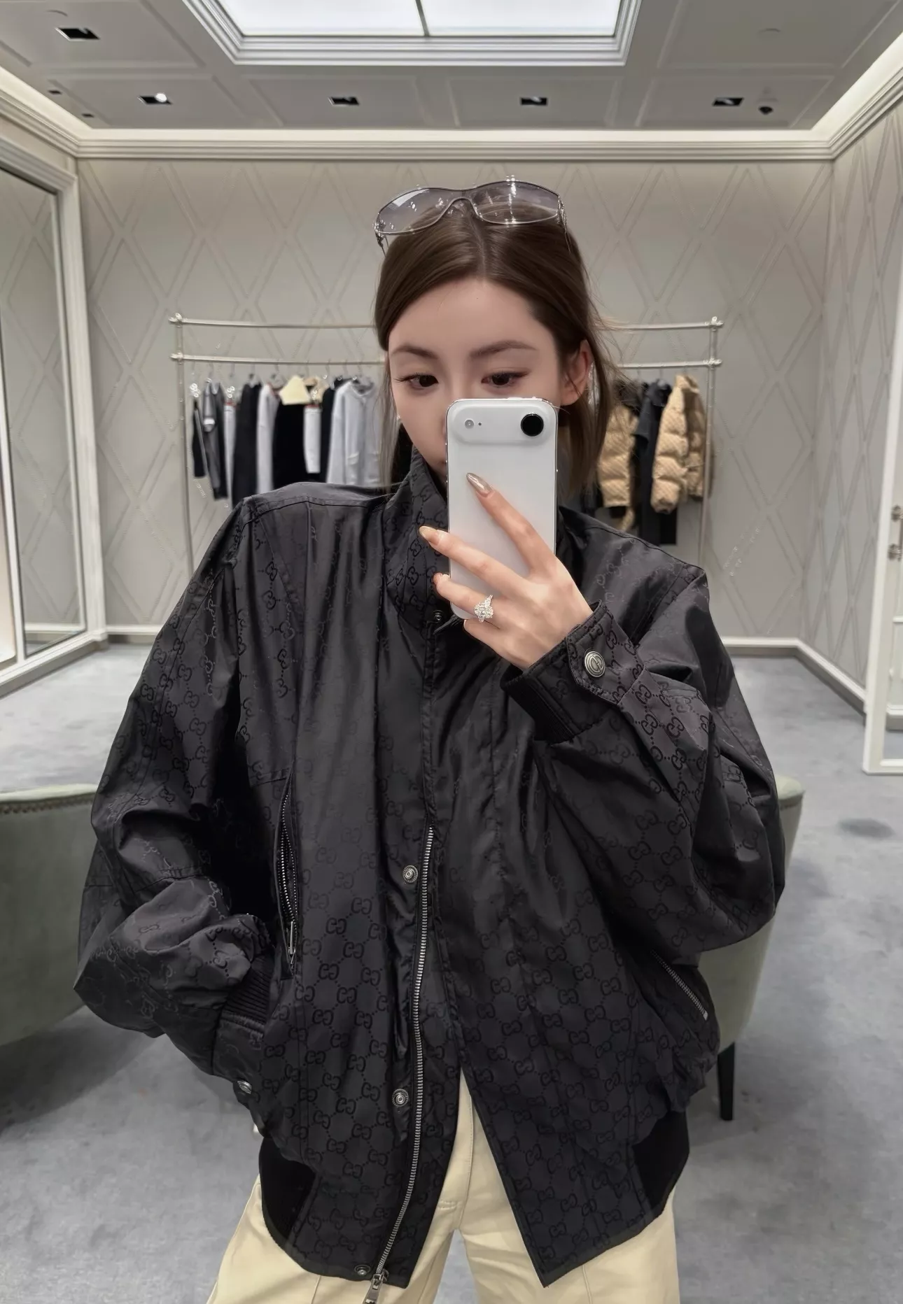 구찌 GG 암문 자카드 나일론 집업 재킷 상세 이미지 117