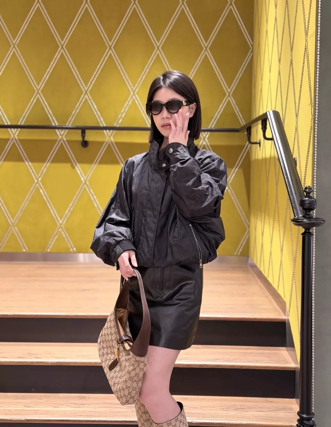 구찌 GG 암문 자카드 나일론 집업 재킷 상세 이미지 116
