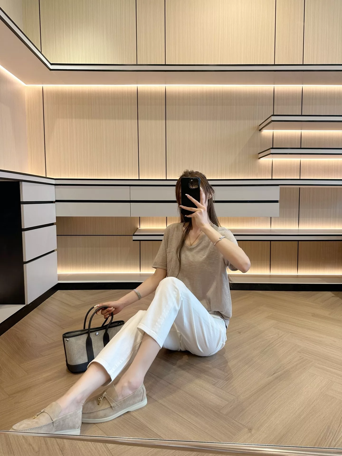 브루넬로쿠치넬리 심플 크롭 스트레이트 화이트 데님 팬츠 상세 이미지 75