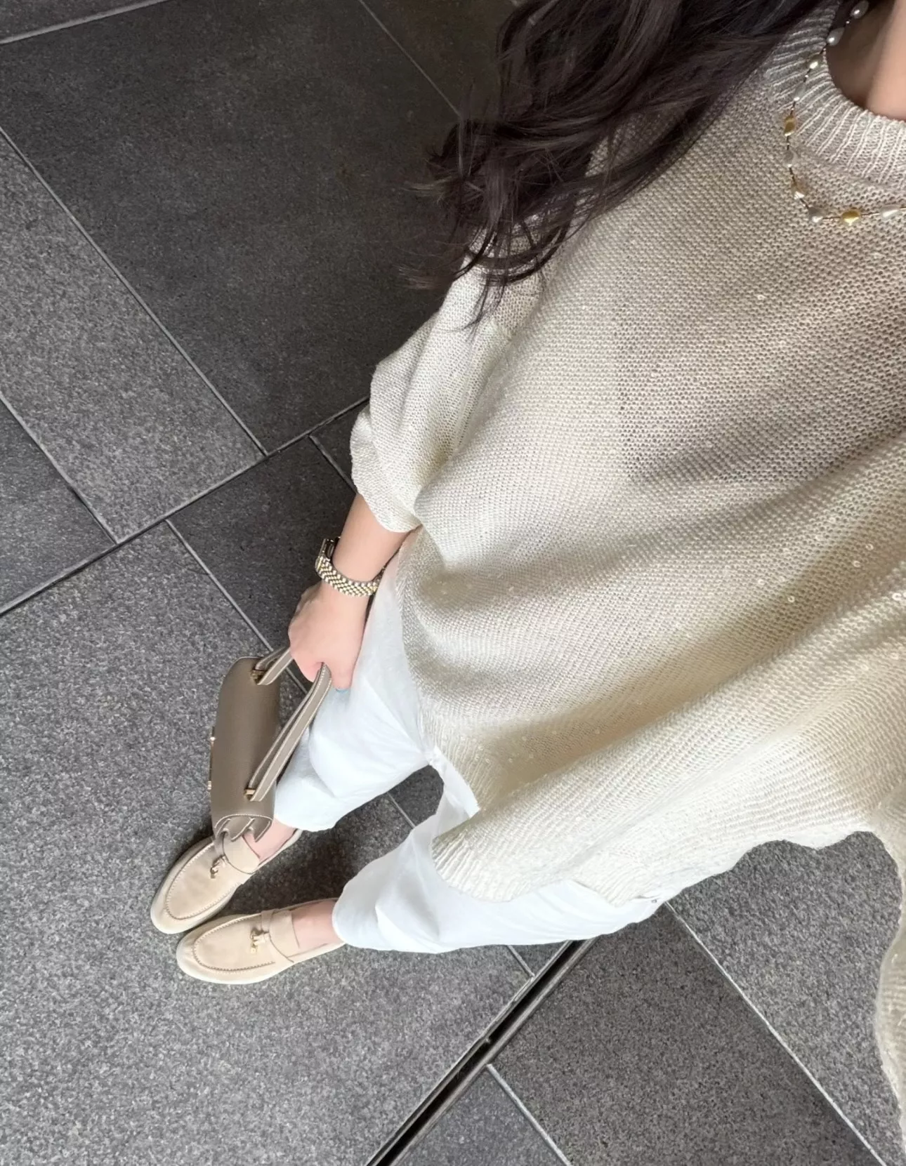 브루넬로쿠치넬리 심플 크롭 스트레이트 화이트 데님 팬츠 상세 이미지 59
