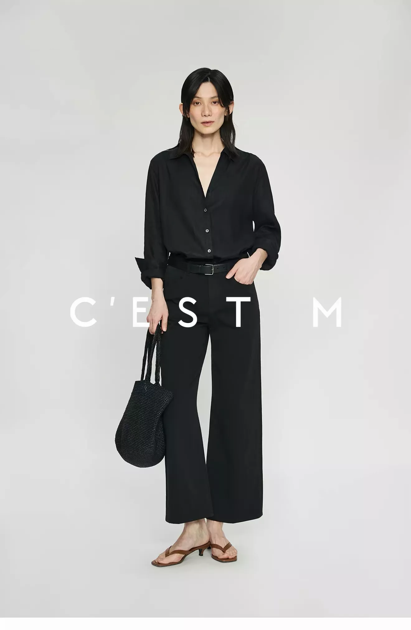 세무아듀 코튼 린넨 블렌드 크롭 스트레이트 팬츠 상세 이미지 12