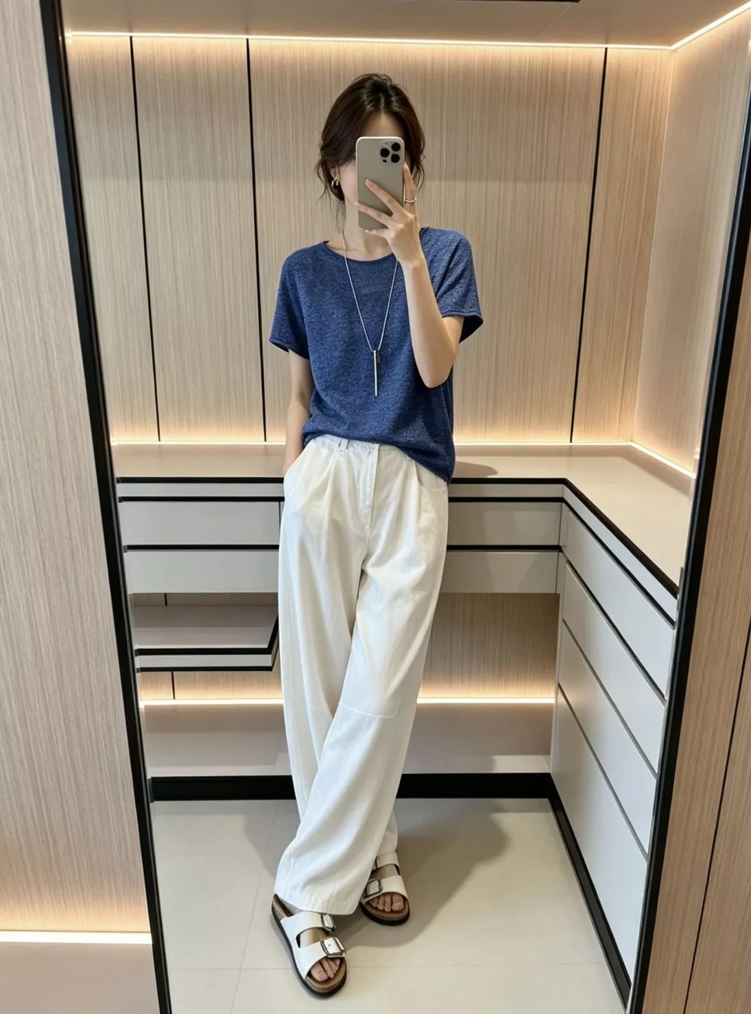 브루넬로쿠치넬리 쿨링 코튼 라이오셀 블렌드 커브드 와이드 팬츠 상세 이미지 73