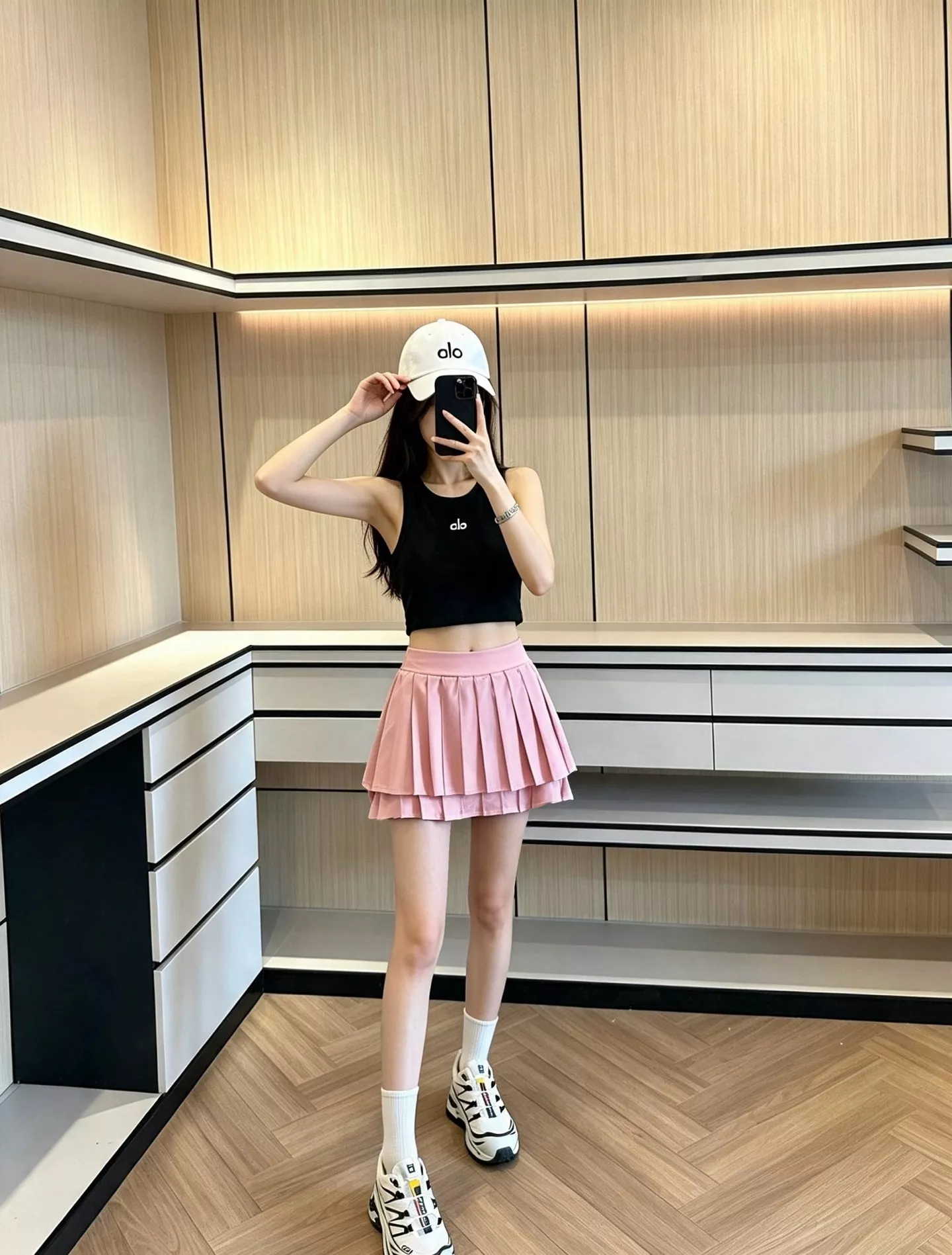알로요가 더블 플리츠 아시아핏 테니스 미니 스커트 상세 이미지 93