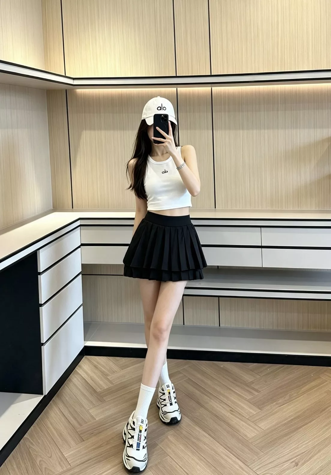 알로요가 더블 플리츠 아시아핏 테니스 미니 스커트 상세 이미지 97