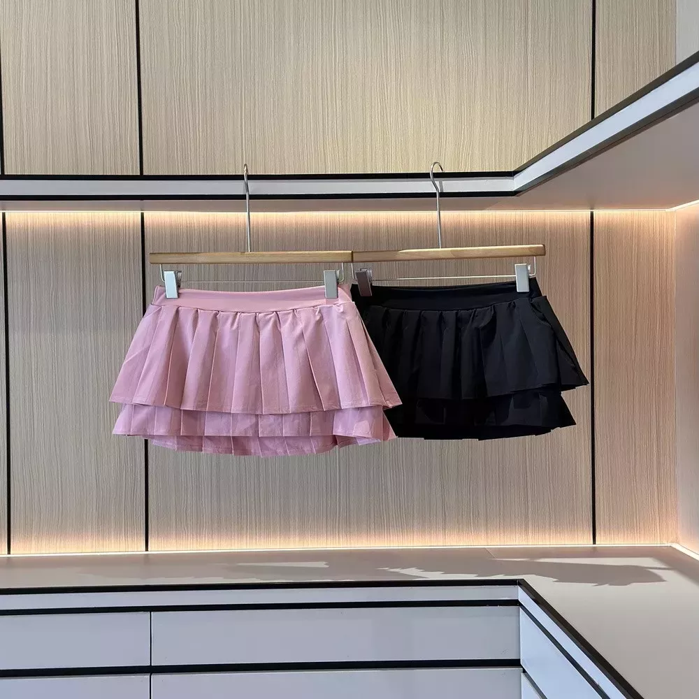알로요가 더블 플리츠 아시아핏 테니스 미니 스커트