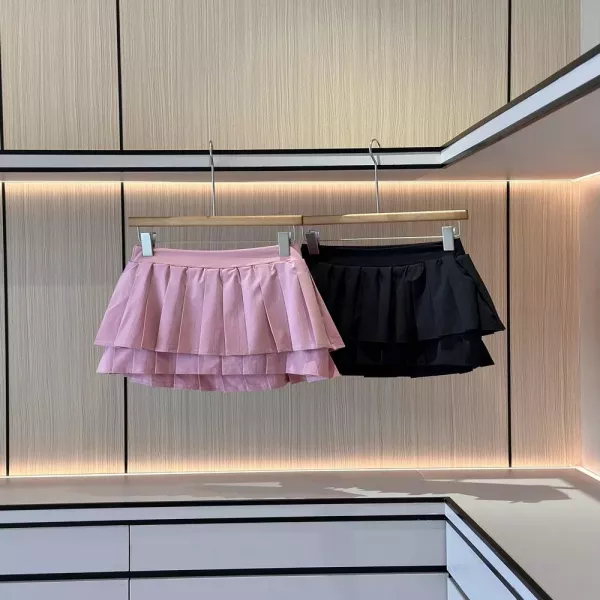 알로요가 더블 플리츠 아시아핏 테니스 미니 스커트
