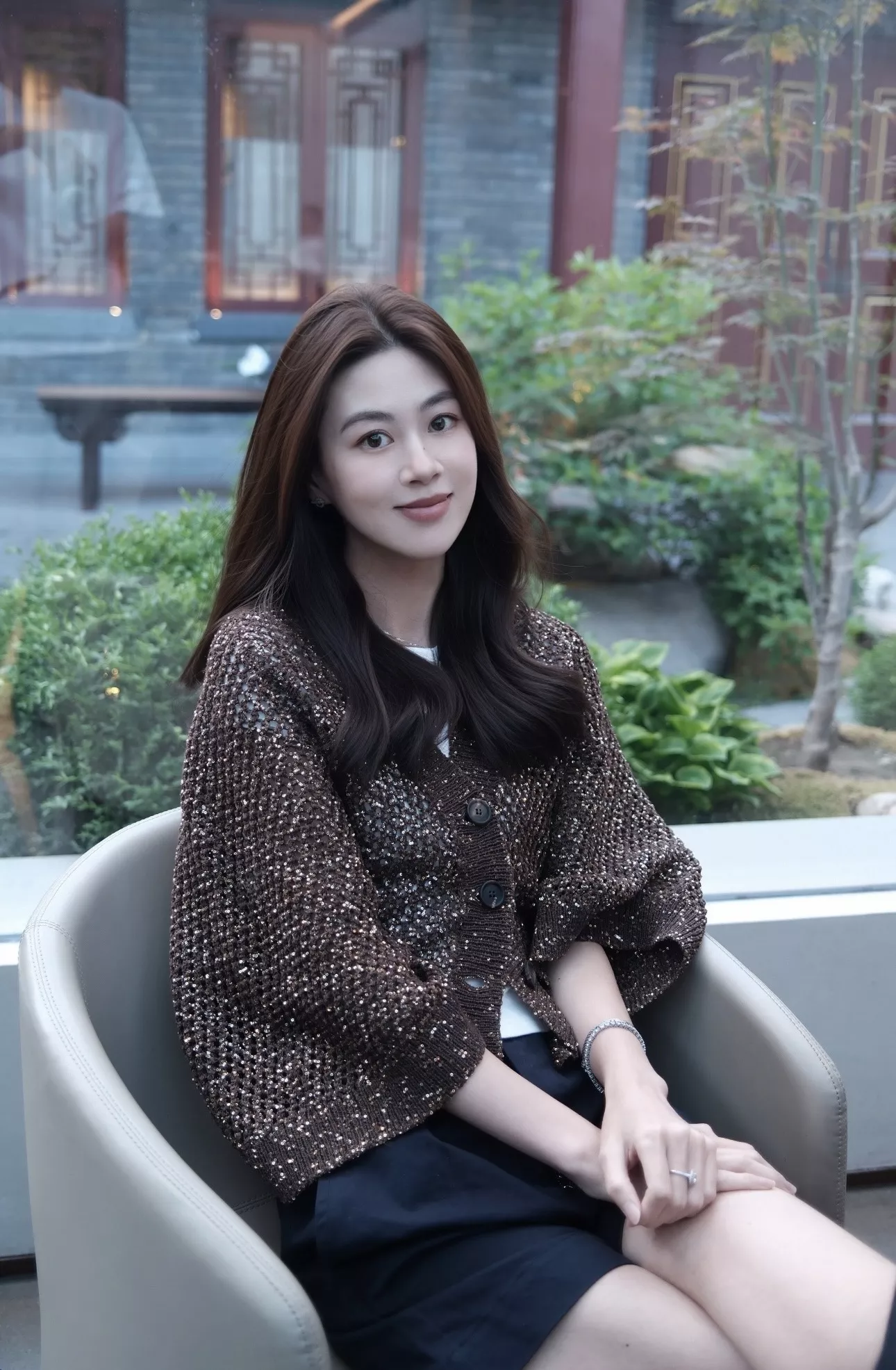 발망 브이넥 메탈릭 오픈워크 니트 가디건 상세 이미지 71