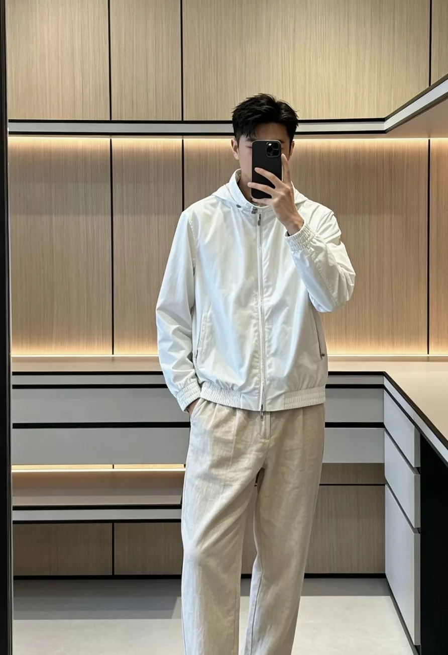브루넬로쿠치넬리 하링턴 스탠드칼라 히든후드 집업 재킷 상세 이미지 90