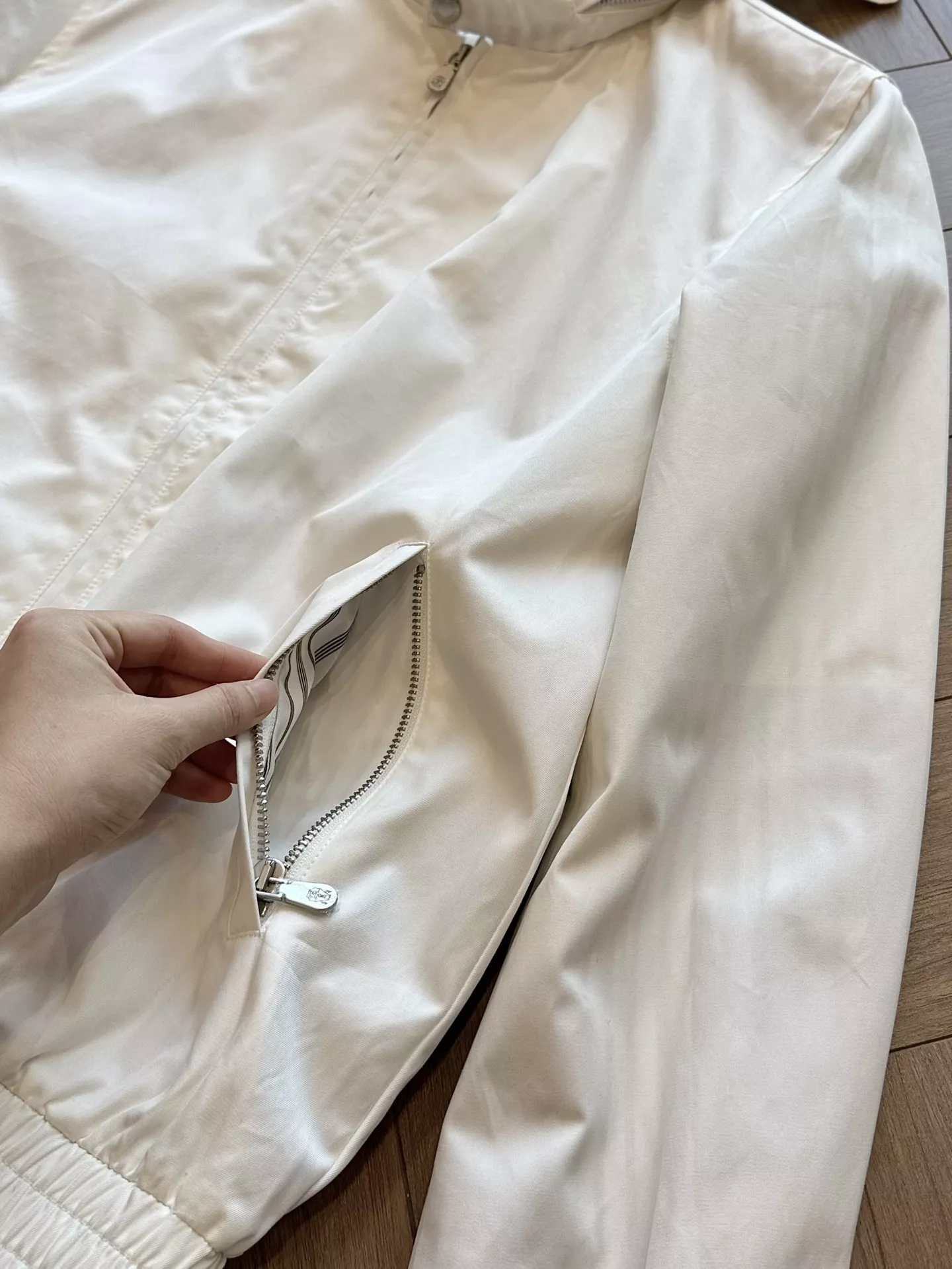 브루넬로쿠치넬리 하링턴 스탠드칼라 히든후드 집업 재킷 상세 이미지 24