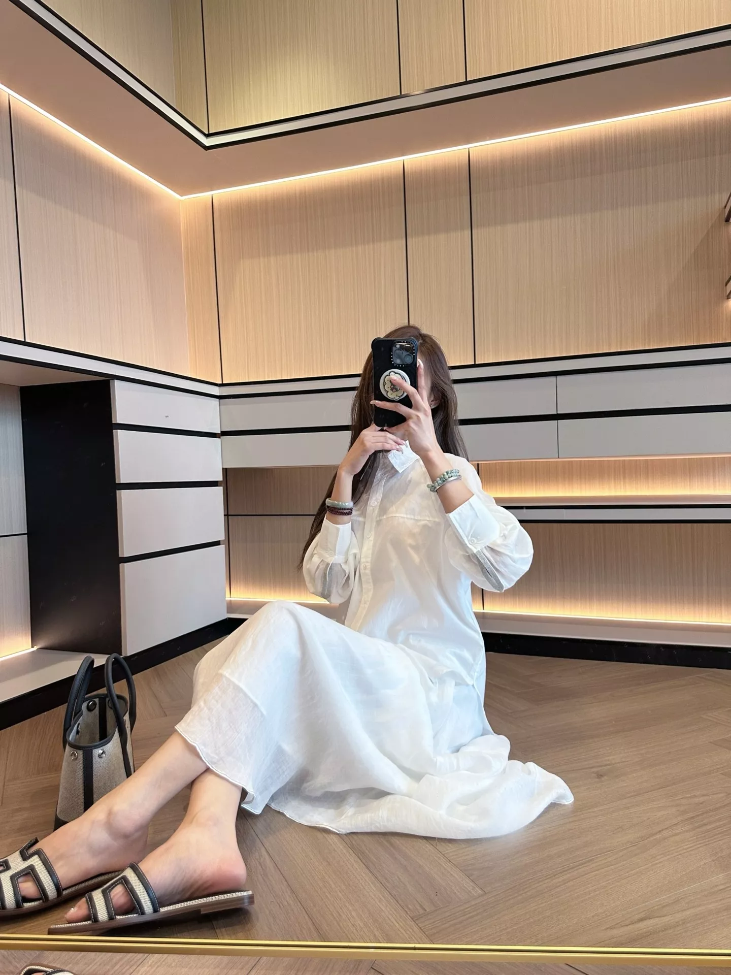 브루넬로쿠치넬리 하이웨이스트 A라인 텐셀 라미 롱 스커트 상세 이미지 56