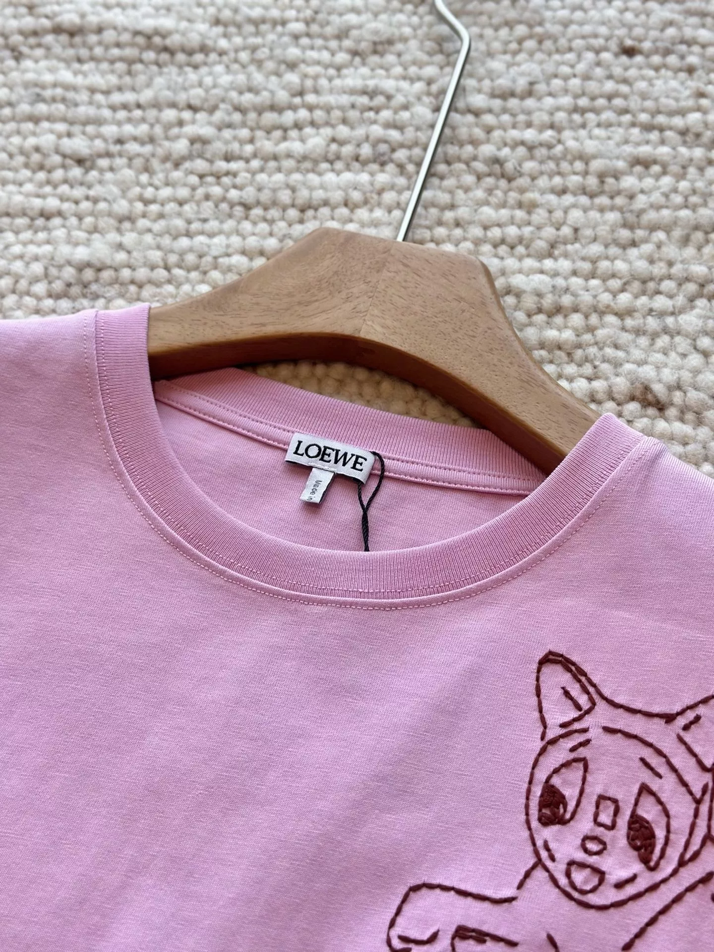 로에베 고양이 자수 오버핏 반소매 티셔츠 상세 이미지 33