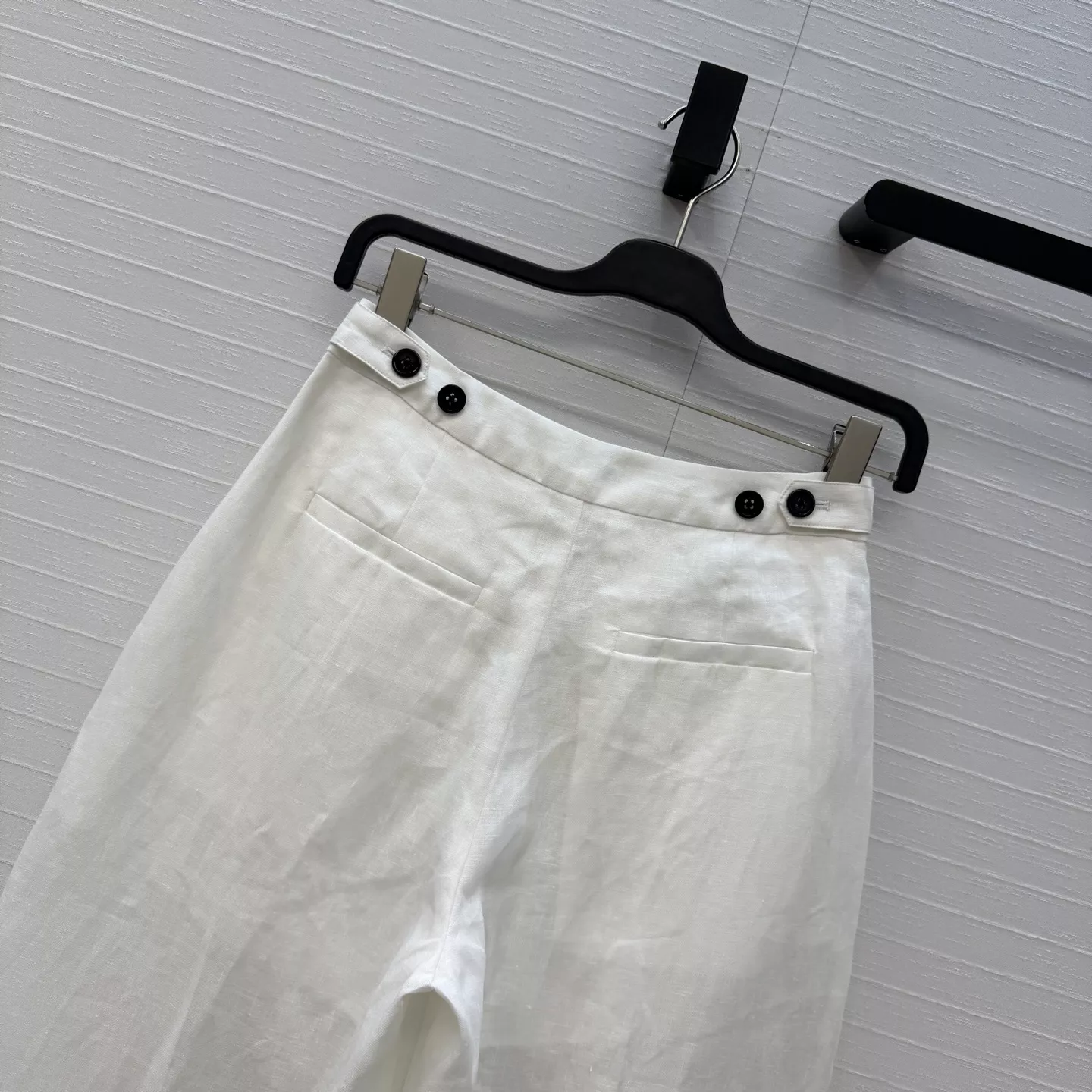 알라이아 린넨 플리츠 커브드 와이드 팬츠 상세 이미지 9