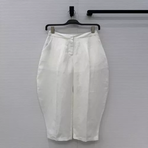 알라이아 린넨 플리츠 커브드 와이드 팬츠