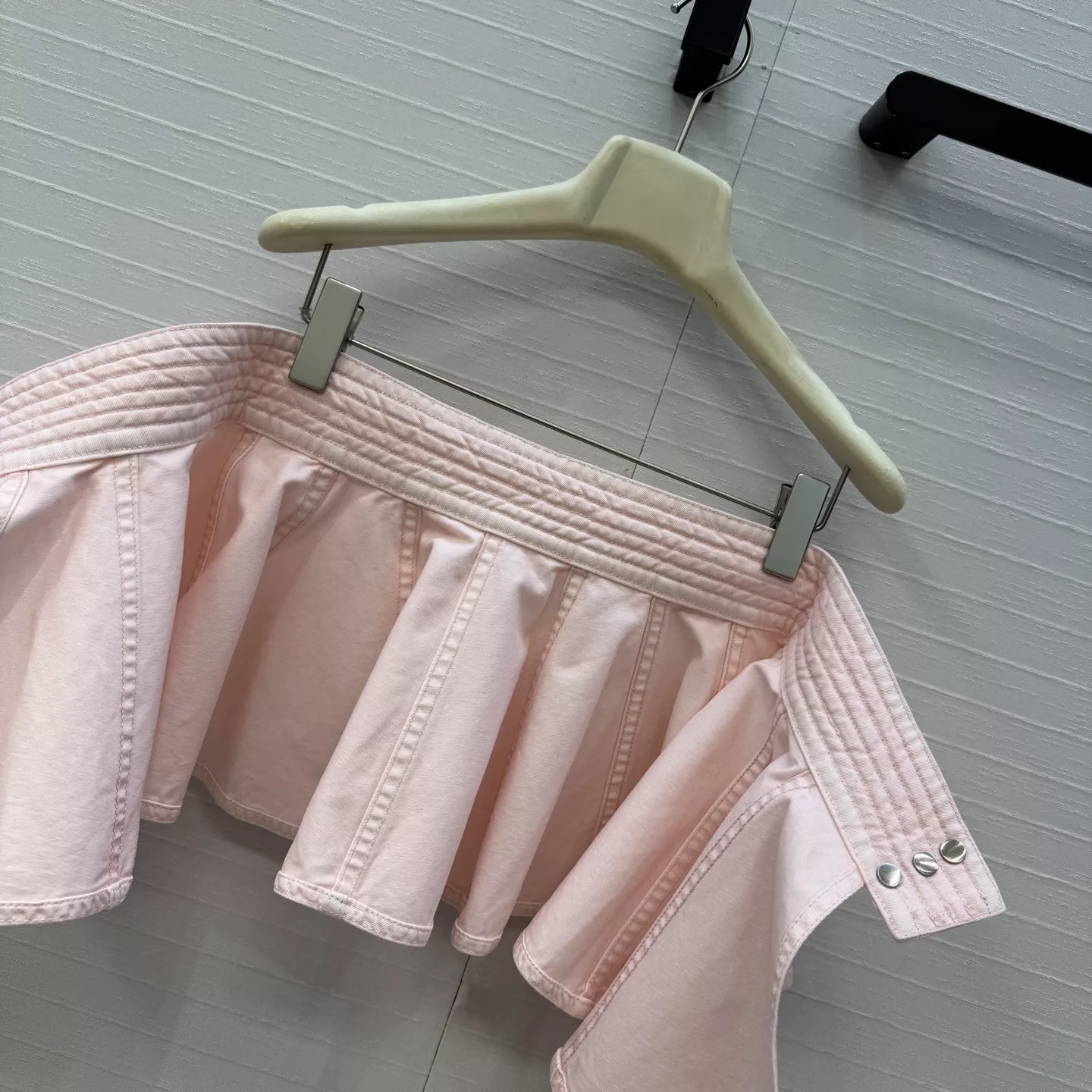 알라이아 워시드 라이트핑크 플리츠 미니 미니 스커트 상세 이미지 9