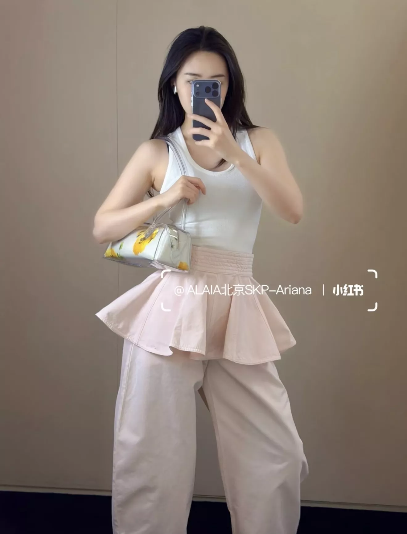 알라이아 워시드 라이트핑크 플리츠 미니 미니 스커트 상세 이미지 11