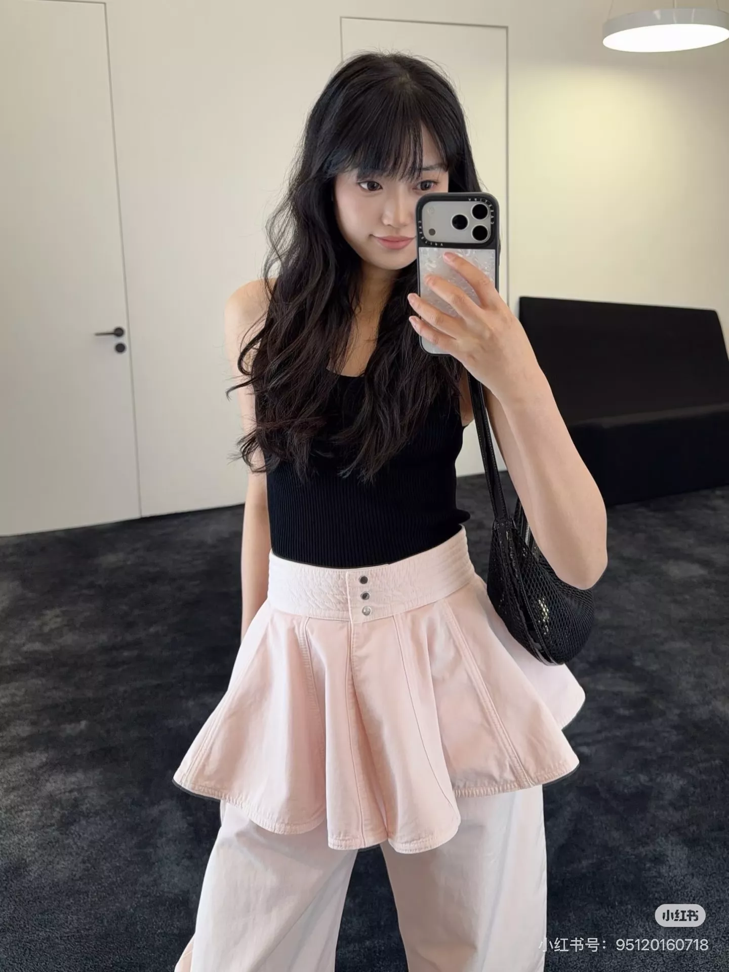 알라이아 워시드 라이트핑크 플리츠 미니 미니 스커트 상세 이미지 17