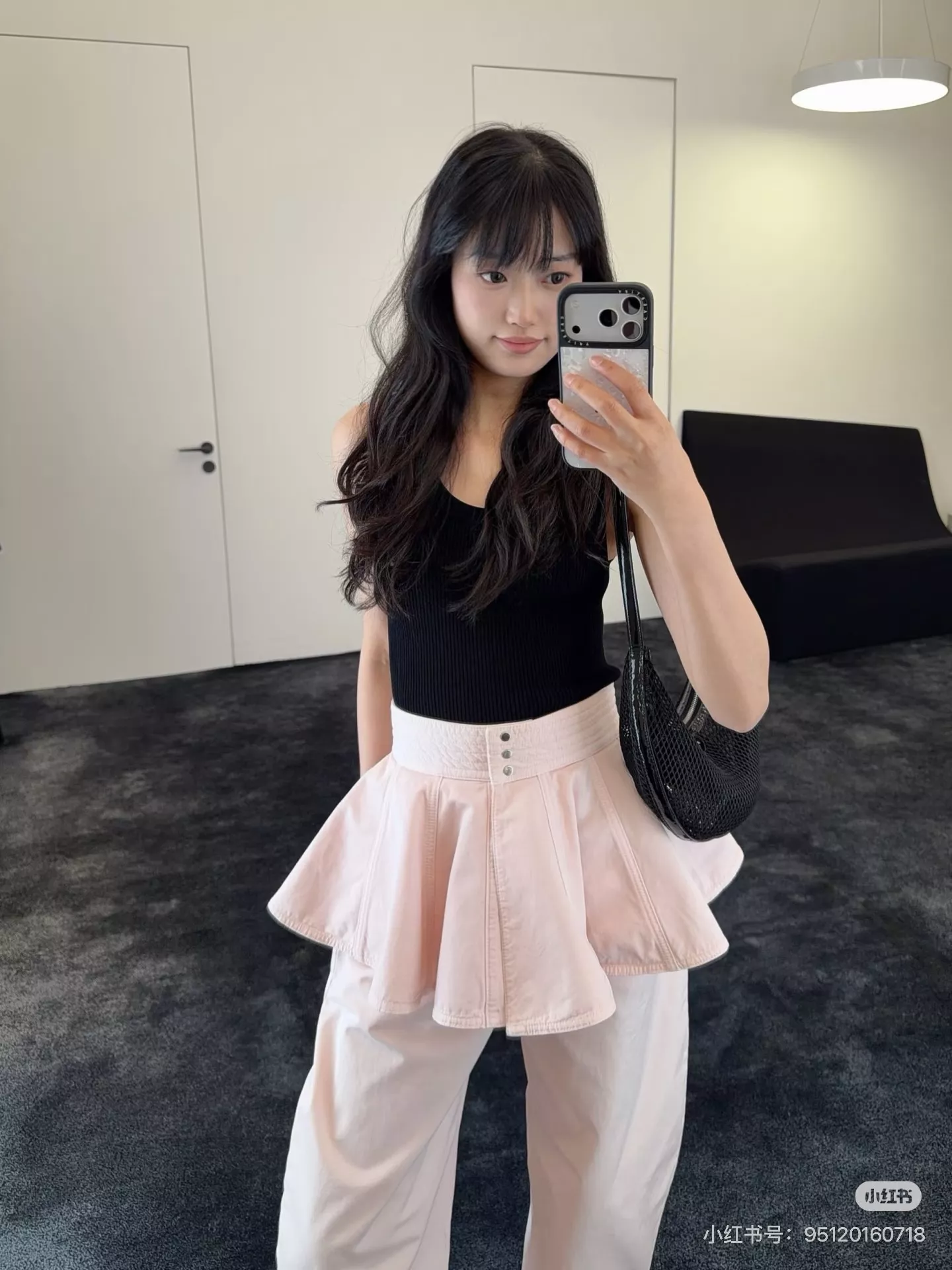 알라이아 워시드 라이트핑크 플리츠 미니 미니 스커트 상세 이미지 20