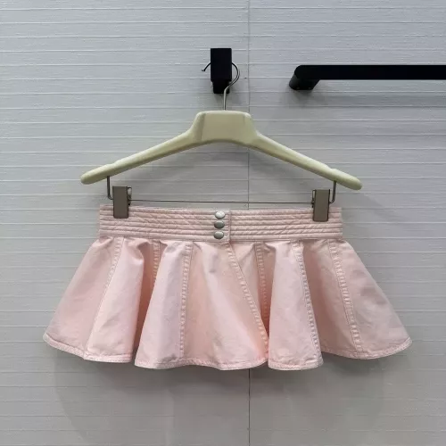알라이아 워시드 라이트핑크 플리츠 미니 미니 스커트