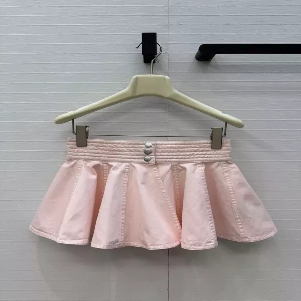 알라이아 워시드 라이트핑크 플리츠 미니 미니 스커트