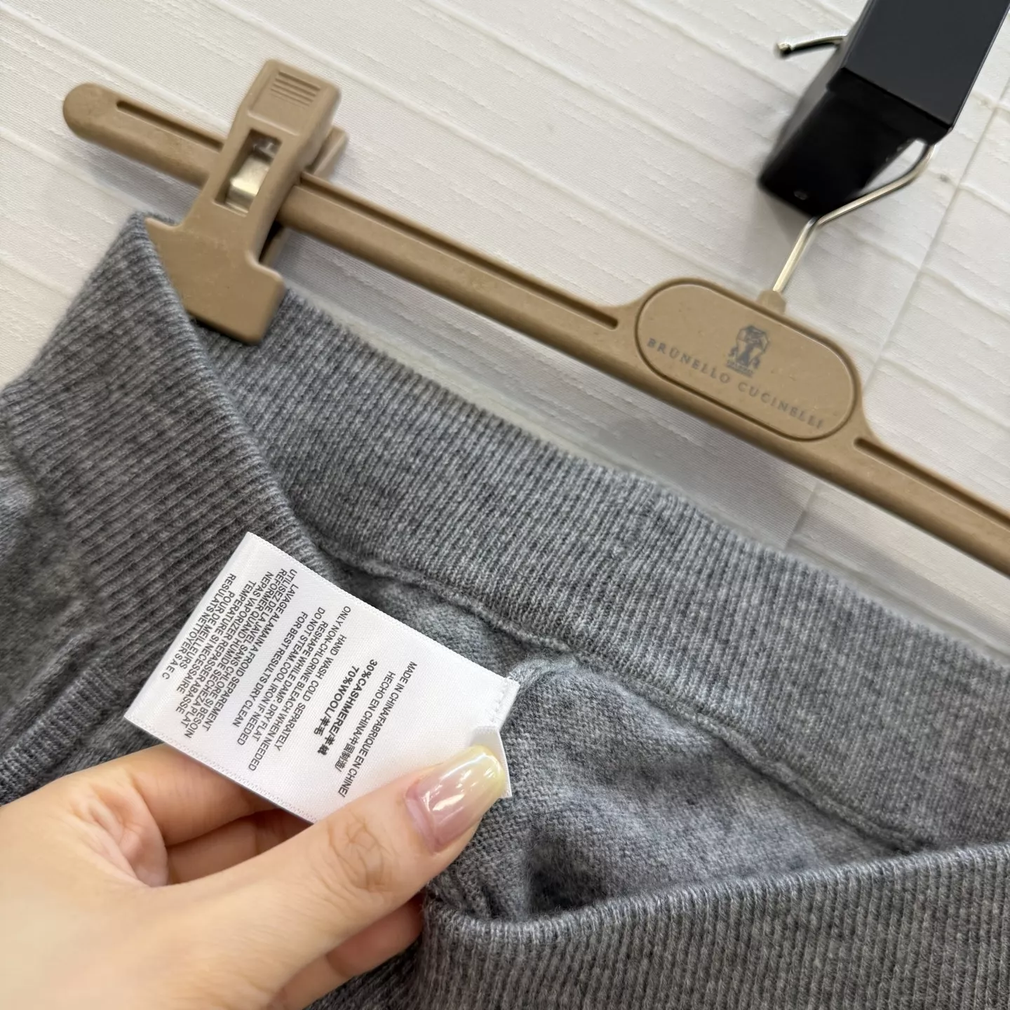 브루넬로쿠치넬리 캐시미어 블렌드 와이드 크롭 팬츠 상세 이미지 4
