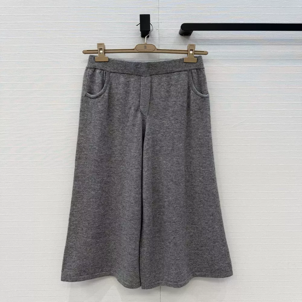 브루넬로쿠치넬리 캐시미어 블렌드 와이드 크롭 팬츠