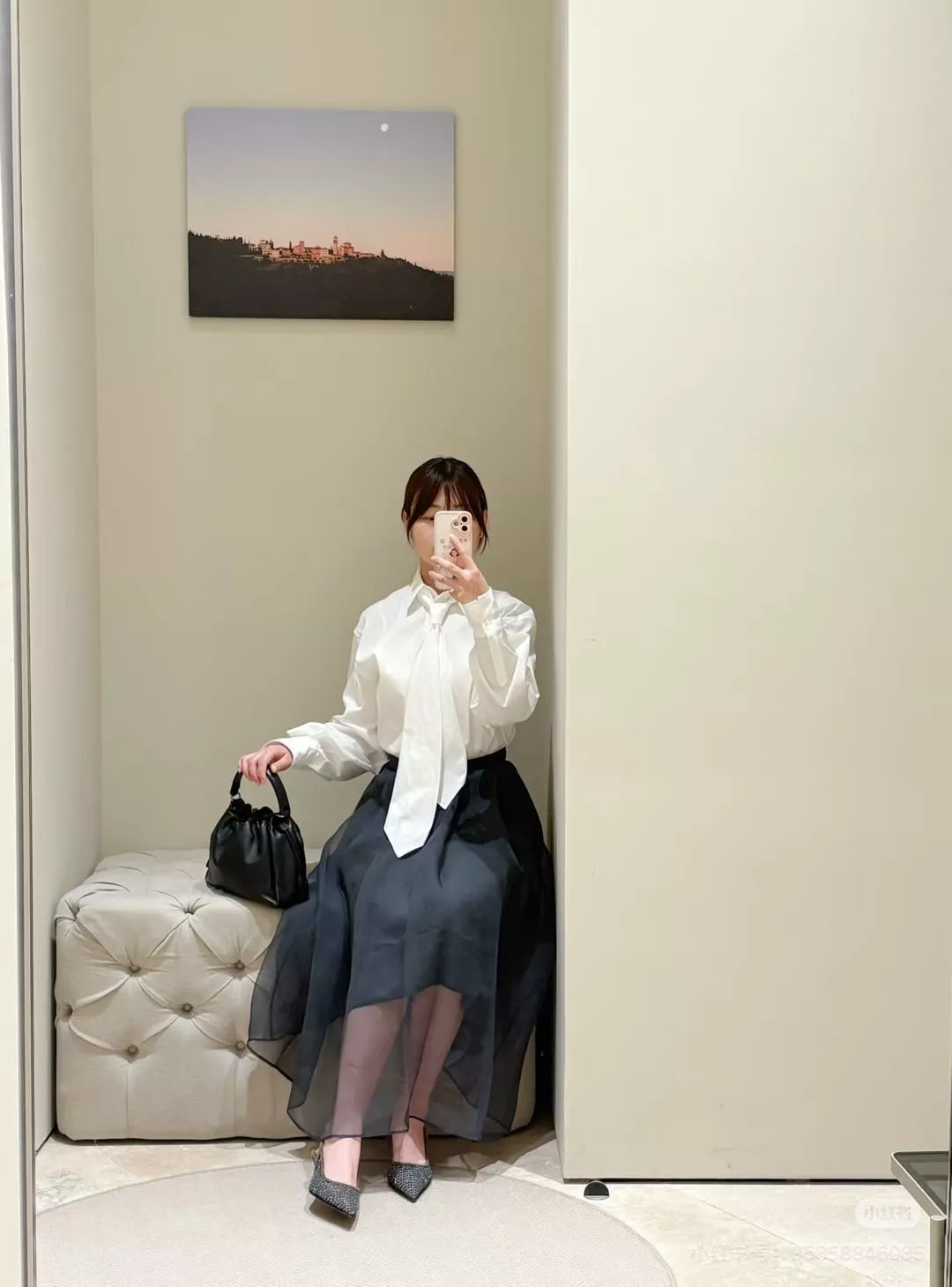 브루넬로쿠치넬리 비즈 장식 타이 디테일 긴소매 셔츠 상세 이미지 18