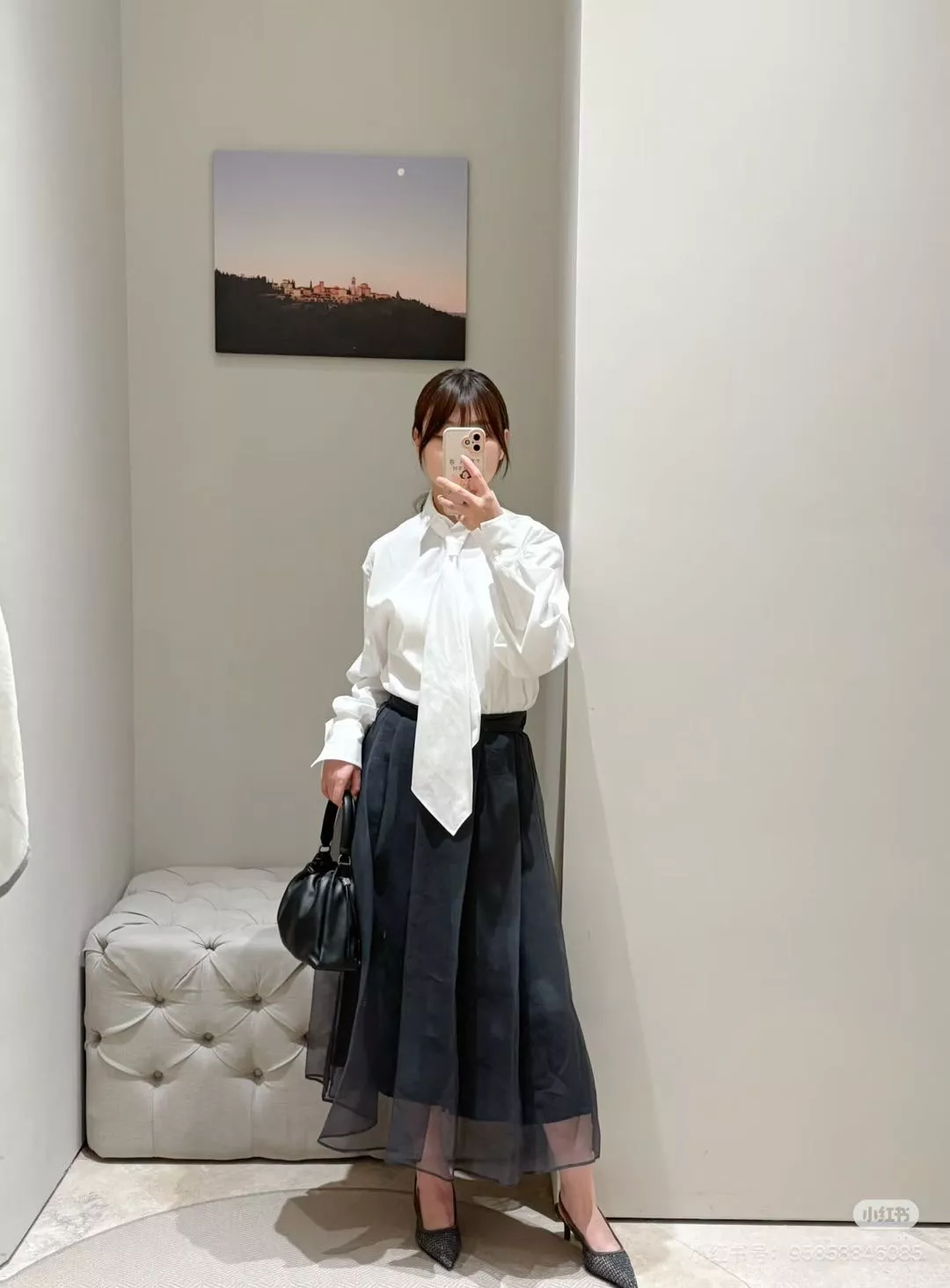브루넬로쿠치넬리 비즈 장식 타이 디테일 긴소매 셔츠 상세 이미지 17