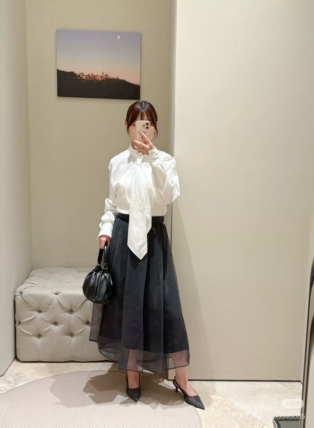 브루넬로쿠치넬리 비즈 장식 타이 디테일 긴소매 셔츠 상세 이미지 16