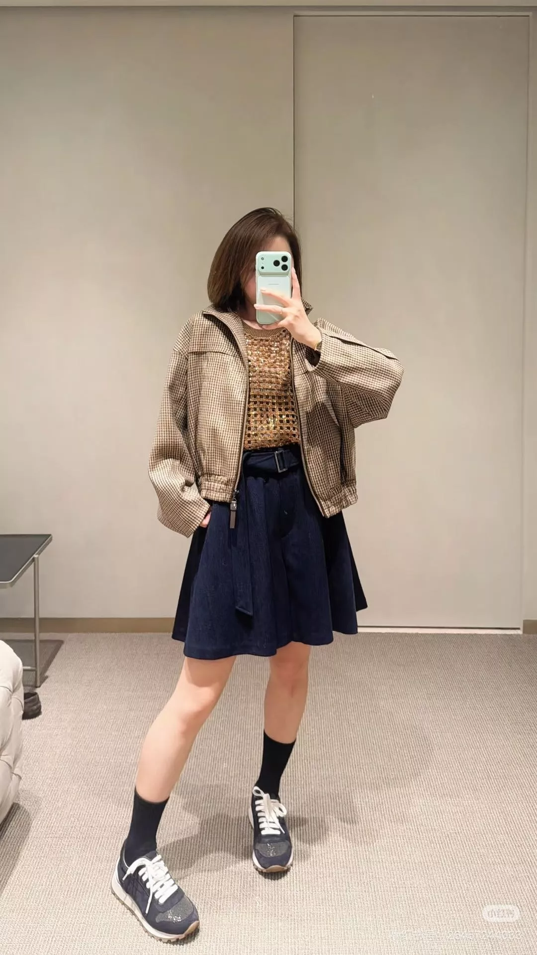 브루넬로쿠치넬리 헤링본 A라인 팬츠 스커트 상세 이미지 12