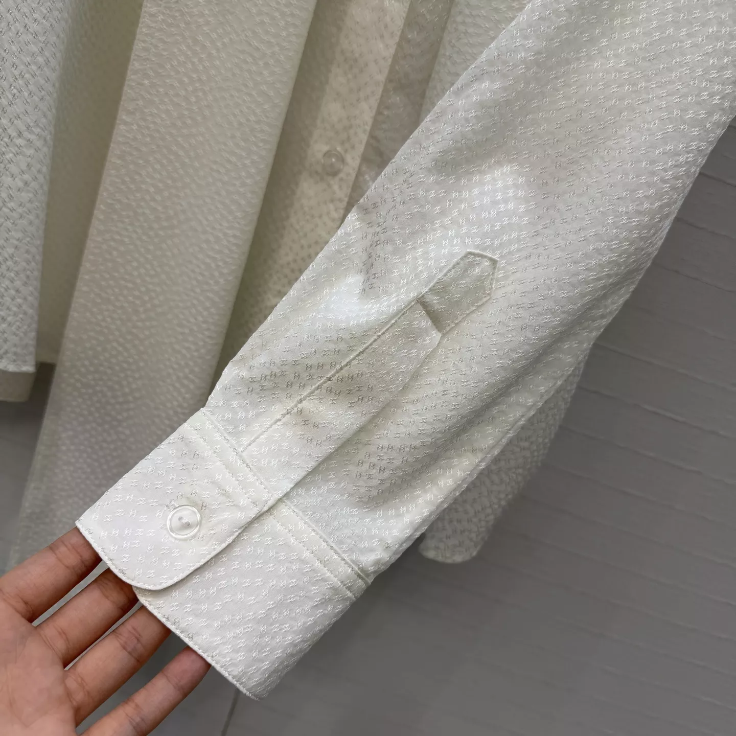 샤넬 마슈시대 자카드 실크 리본 블라우스 상세 이미지 6