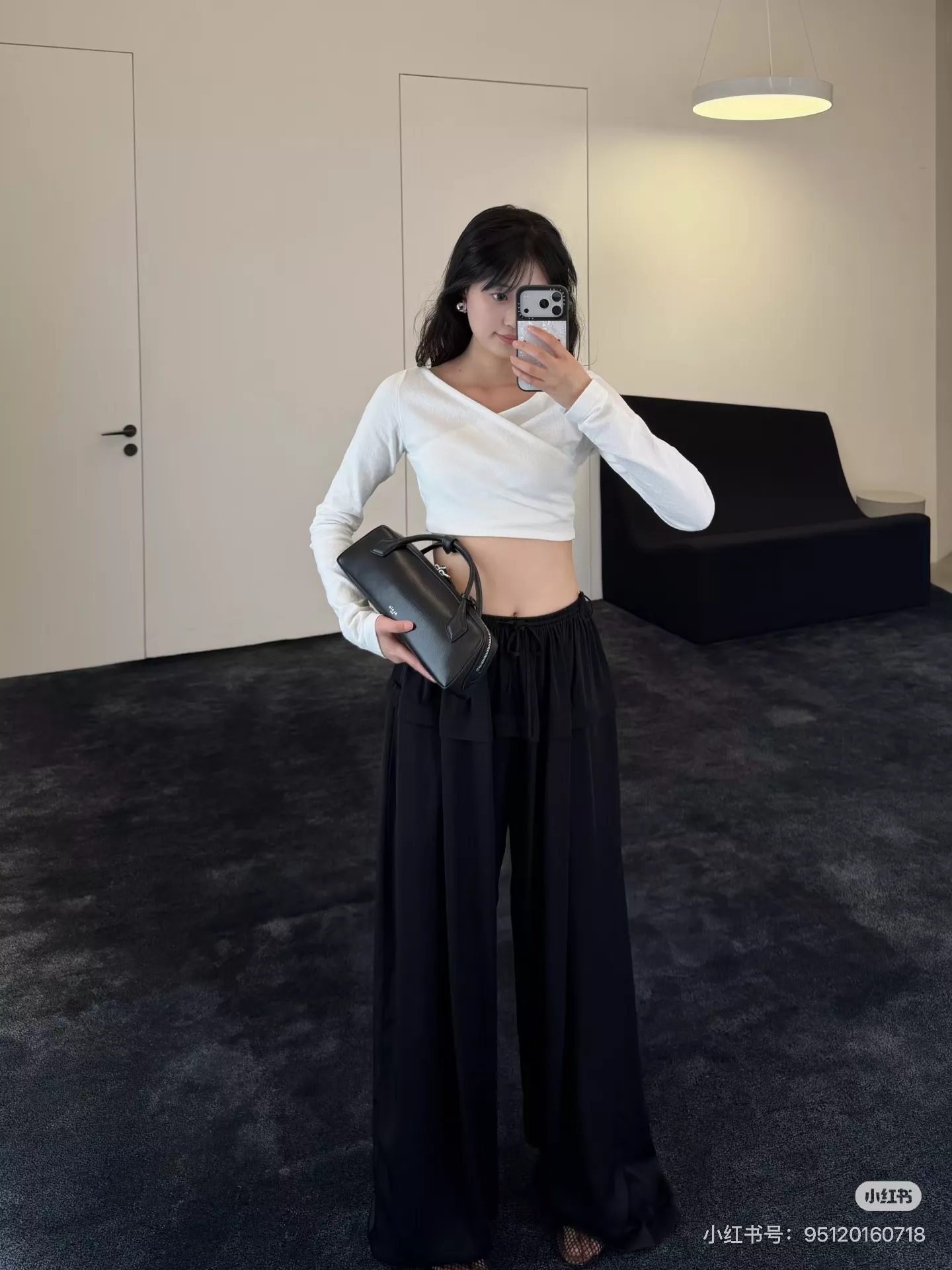 알라이아 조젯 러플 디테일 와이드 팬츠 상세 이미지 14