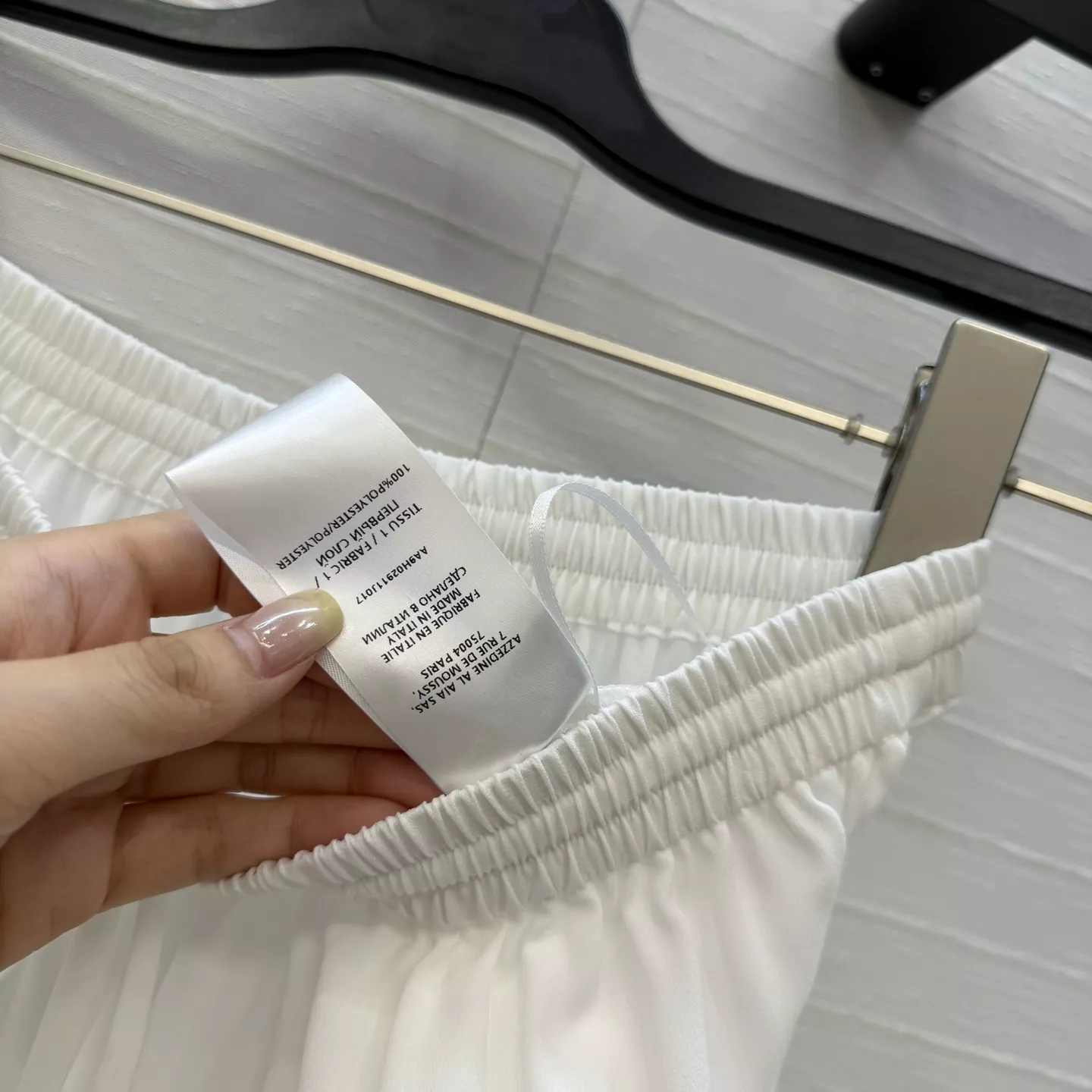 알라이아 조젯 러플 디테일 드로스트링 와이드 팬츠 상세 이미지 7