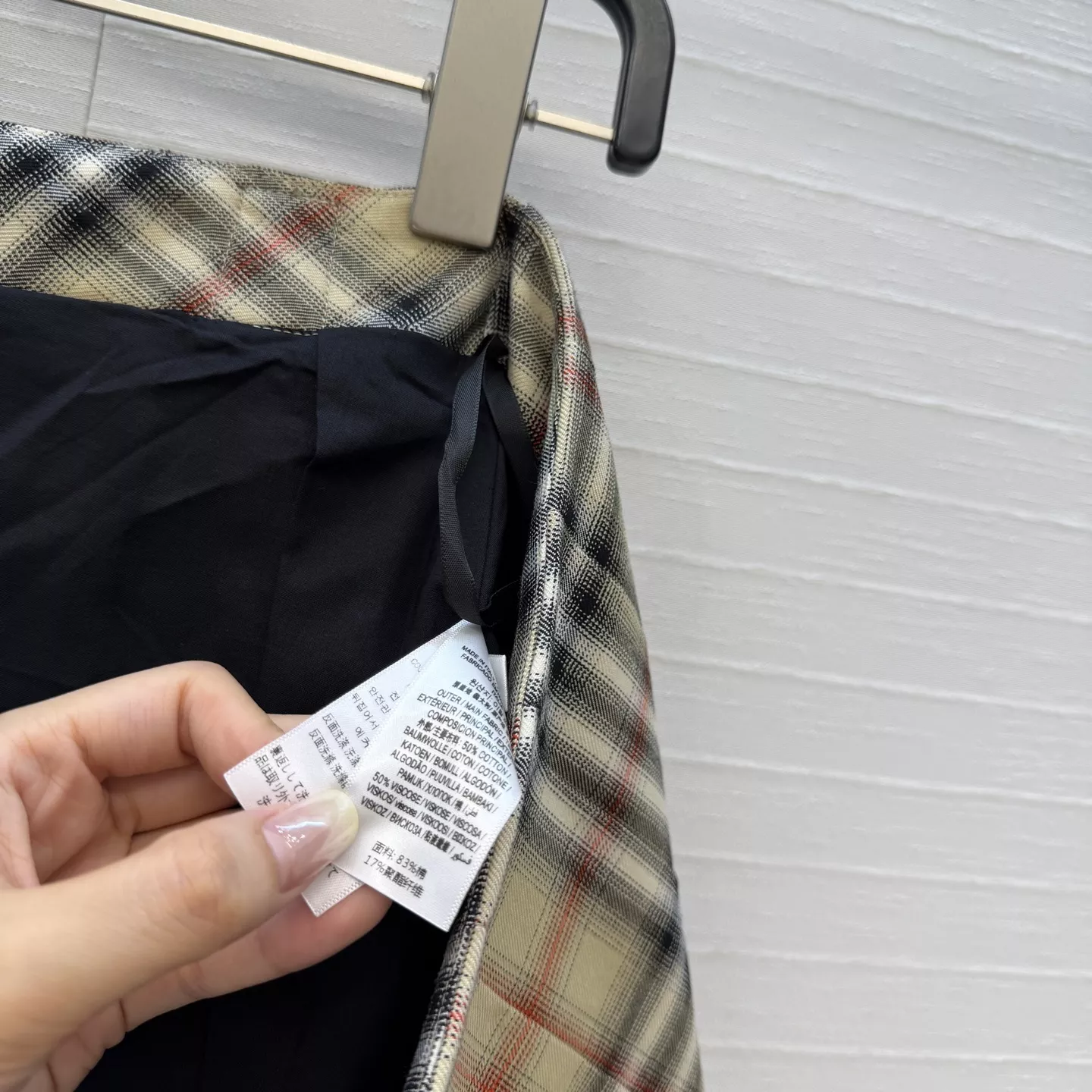 버버리 잉글랜드 체크 랩 플리츠 미니 스커트 상세 이미지 5