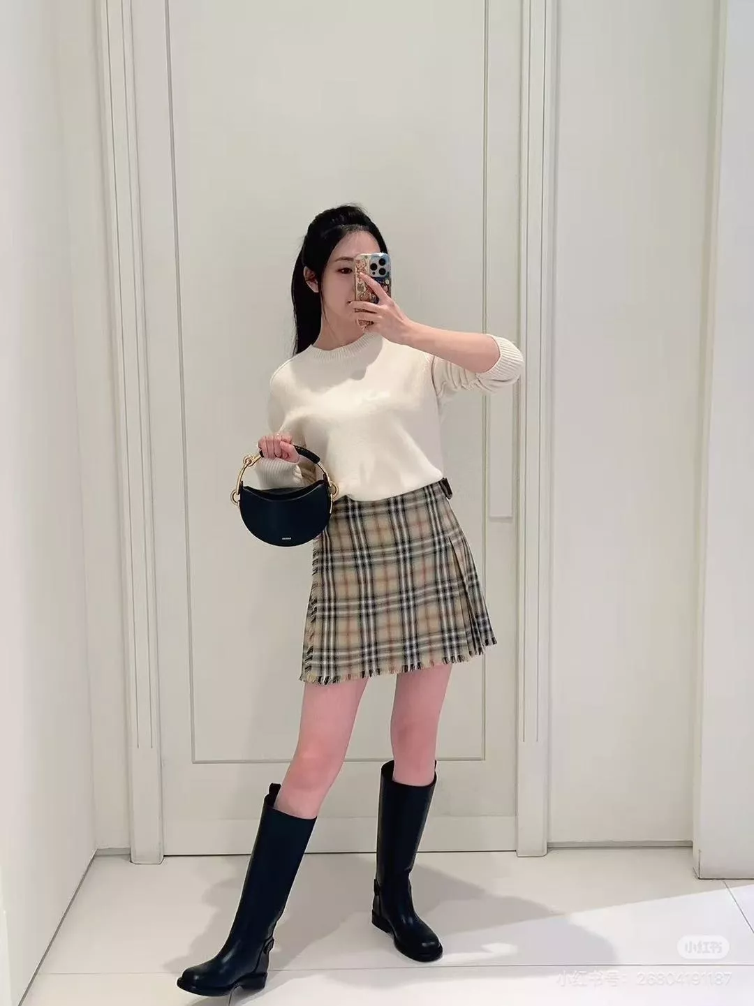 버버리 잉글랜드 체크 랩 플리츠 미니 스커트 상세 이미지 20