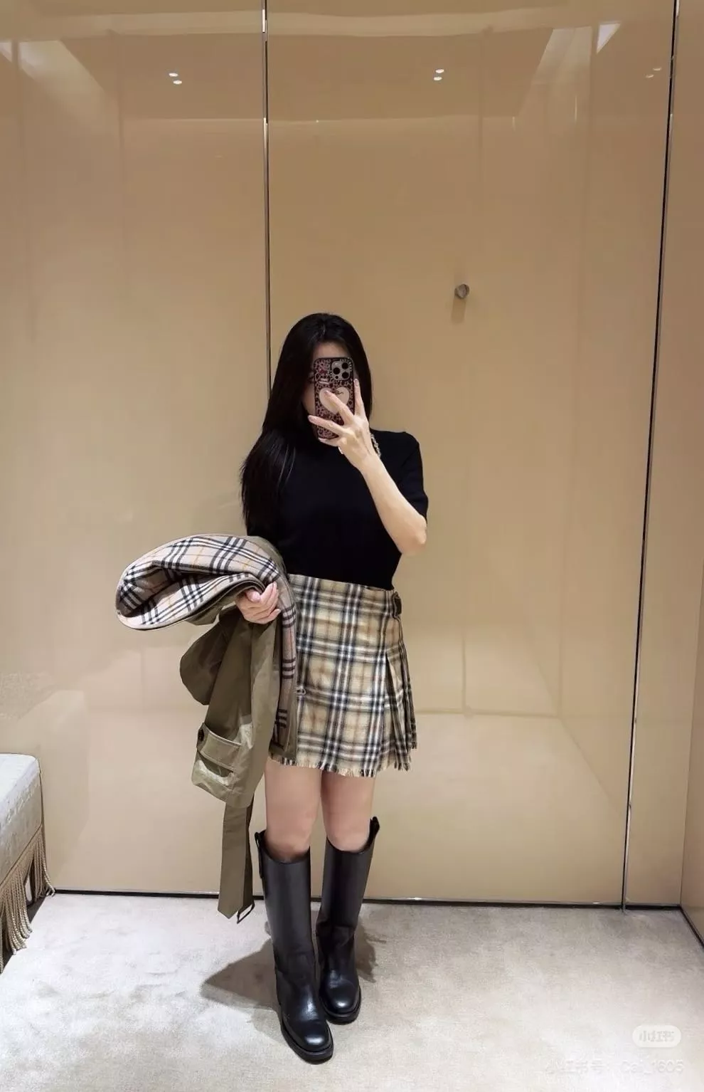 버버리 잉글랜드 체크 랩 플리츠 미니 스커트 상세 이미지 17